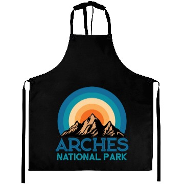 Discover Cool Vintage Retro Arches National Park Mountain Aprons
