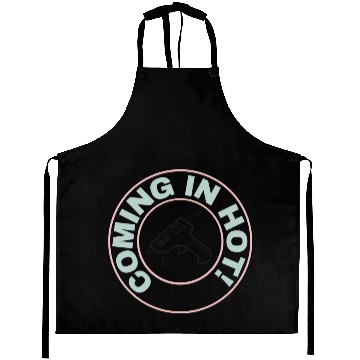 Discover Coming in Hot - Black Glue Gun Aprons