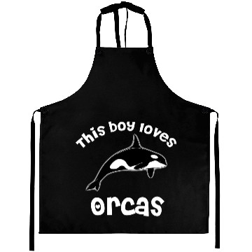 Discover This Boy Loves Orcas Lover Funny Killer Whale Aprons
