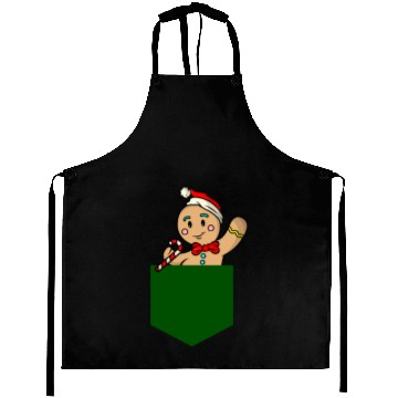 Discover Christmas gingerbread man in breast pocket gift Aprons