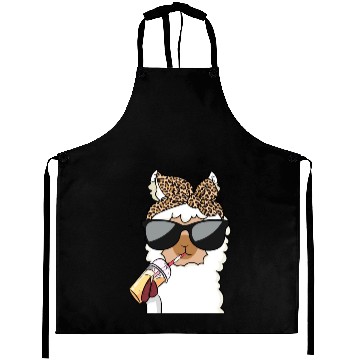Discover Llama Leopard Girls Women Alpaca Lover Aprons