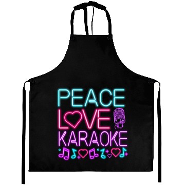 Discover Karaoke Singer 80s Retro Peace Aprons