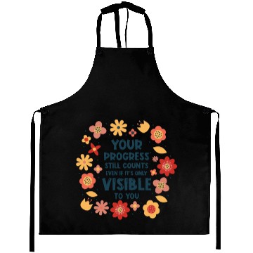Discover Progress Life Quotes Positive Message Wisdom Aprons