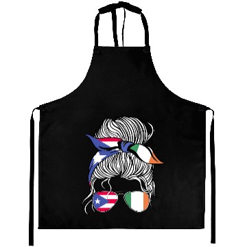 Discover Puerto Rico Flag Ireland Grown Women Girl Country Aprons
