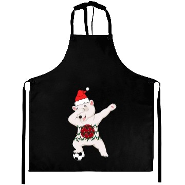 Discover Soccer Boy Dabbing Polar Bear Christmas Hat Aprons