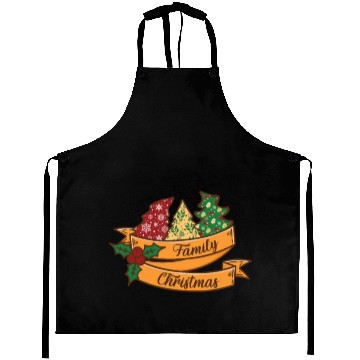 Discover Xmas Family Christmas Mistletoe Fir Tree Aprons