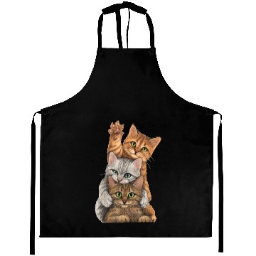 Discover cute little Cats playing Wall lovers kitty kittens Aprons