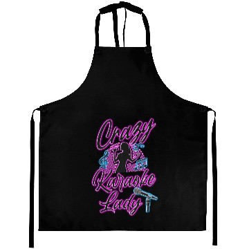 Discover Karaoke Singer 80s Retro Crazy Aprons