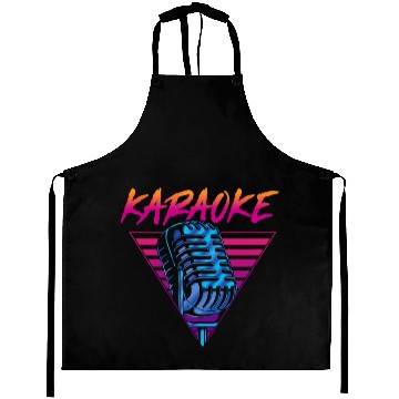 Discover Karaoke Singer Retro 80s 90s Aprons