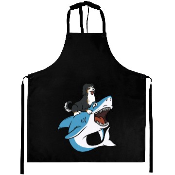 Discover Bernese Mountain Dog Riding Shark Aprons