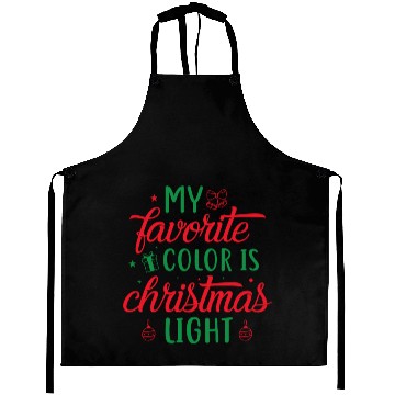 Discover My favorite color is christmas lights, Funny gift Aprons