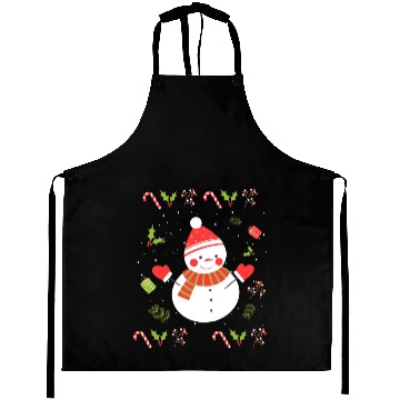 Discover Ugly Holiday Sweater Cute Snowman Aprons