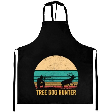 Discover Deer Hunting Deer Hunter Tree Dog Hunter Retro Aprons