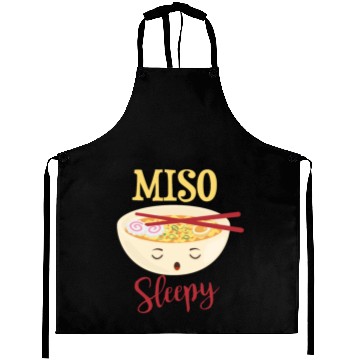 Discover Miso sleepy funny sushi soup motif Aprons