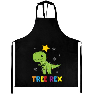 Discover T-Rex - Tree Rex light chain star snowflake colorf Aprons