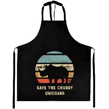 Discover Vintage Save The Chubby Unicorns Retro Aprons