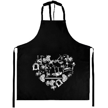 Discover Fitness Working Gym Out Heart Valentine Day Gymer Aprons