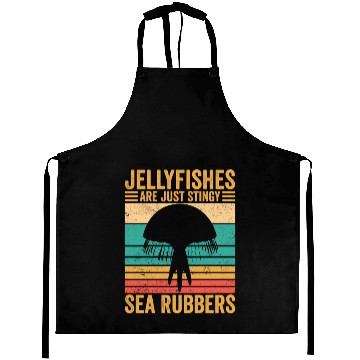 Discover Funny Jellyfish Are Just Stingy Sea Rubbers Retro Aprons