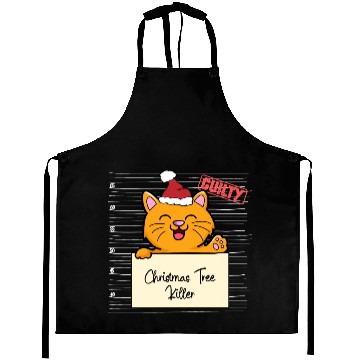 Discover Cat christmas funny prison Aprons