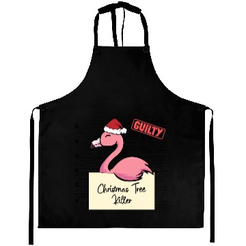 Discover Flamingo christmas funny prison Aprons