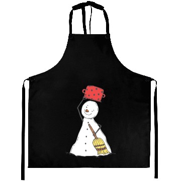 Discover funny snowman with mustache and carrot Aprons