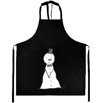 Discover funny snowman with mustache and carrot Aprons