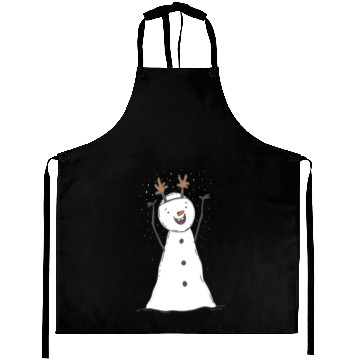 Discover funny snowman with mustache and carrot Aprons