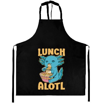 Discover Axolotl Eating Ramen Funny Lunchalotl Aprons