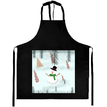 Discover Cute Snowman enjoying snow. Aprons