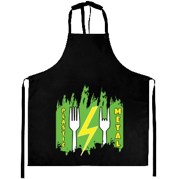 Discover Rock Sign Funny Fork Metal Kid Music Lover Rocker Aprons