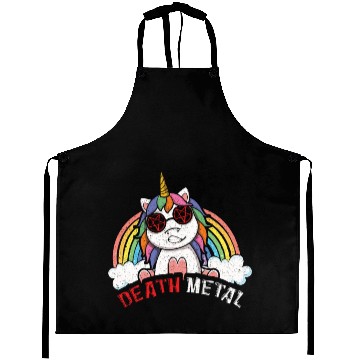 Discover Satan Rainbow Unicorn Love Metal Music Heavy Rock Aprons