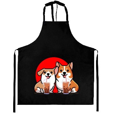 Discover BOBA MILK TEA CORGI 4500x5400 Aprons