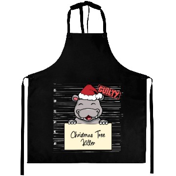 Discover Hippo christmas funny prison Aprons