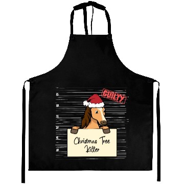 Discover Horse christmas funny prison Aprons