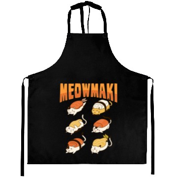 Discover Cat Sushi Meow Design for a Cat Lady or Cat Mom Aprons