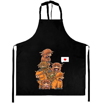Discover Funny Scottish Highland Cattle Cow Aprons