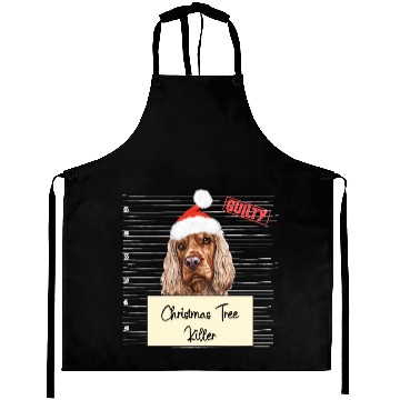 Discover English cocker Spaniel christmas funny prison Aprons