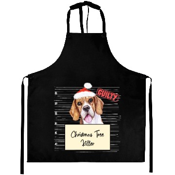 Discover Beagle christmas funny prison Aprons
