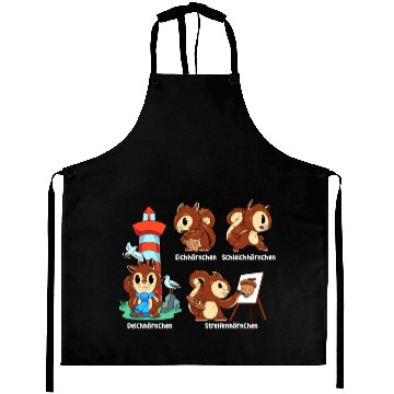 Discover Nut Lover Wild Cute Squirrel Painting Walnut Shell Aprons