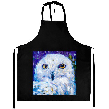 Discover Neo-Impressionist Snowy Owl Aprons