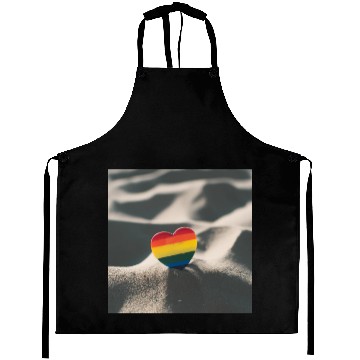 Discover LGBTQ Pride Love Heart in Sand Aprons