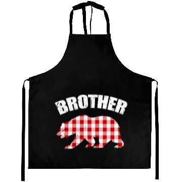 Discover Brother Birthday Plaid Bear Aprons