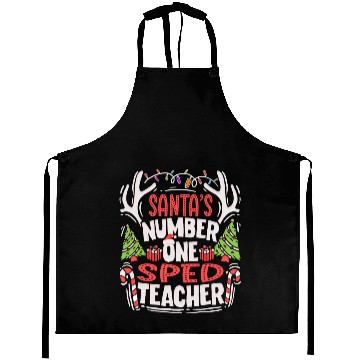 Discover Santas Number One SPED Teacher Special Education Aprons