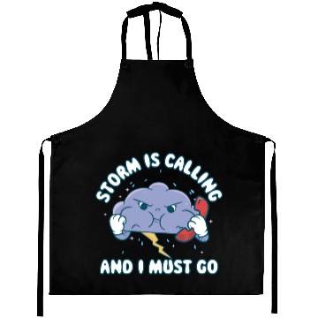 Discover Storm Is Calling Funny Meteorology Gift Aprons