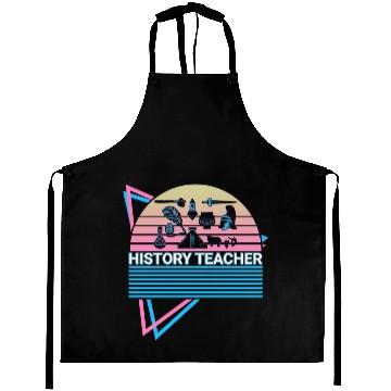 Discover History Teacher Retro Aprons