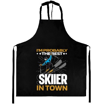 Discover Skiing Skier Funny Aprons