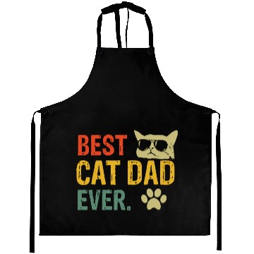 Discover Vintage Best Cat Dad Ever Aprons Cat Daddy Gift