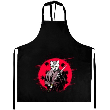 Discover Japanese Samurai Cat Aprons