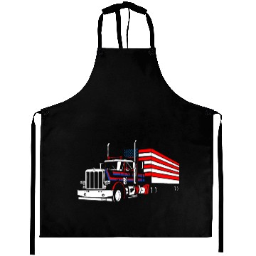 Discover Truck Driver US FLAG, Truck, Trucker Dad Aprons