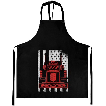 Discover Truck Driver US FLAG, Truck, Trucker Dad Aprons